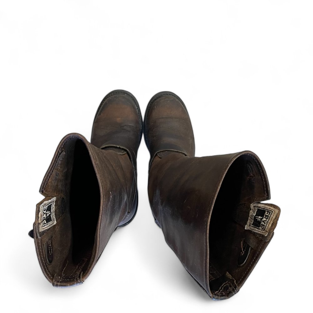 Vintage Frye Leather Side Buckle Boots: Made in USA, Mid Vintage Frye Leather Side Buckle Boots: Made in USA, Mid